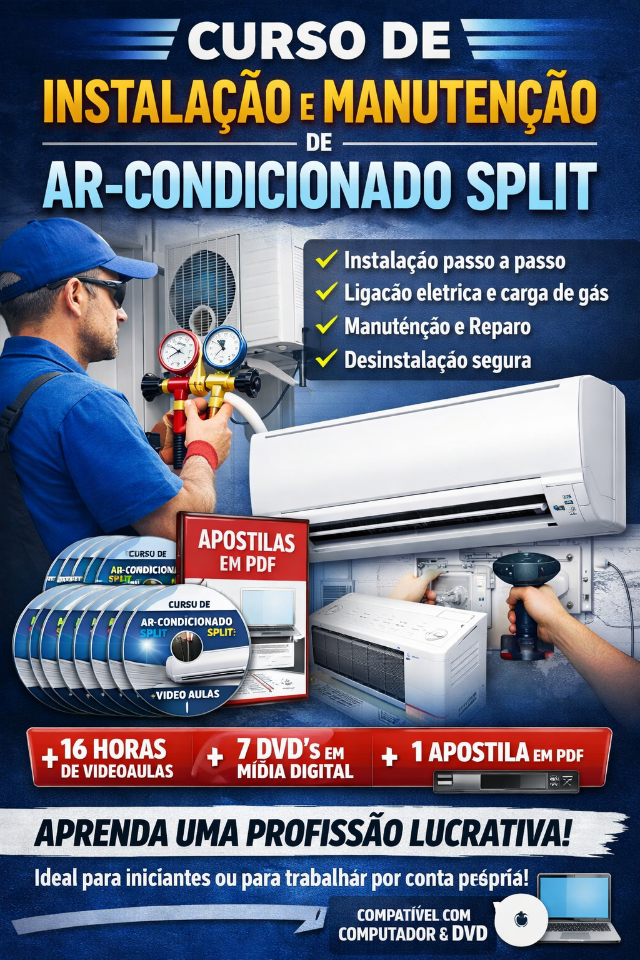 CURSO DE REFRIGERAÇÃO E MANUTENÇÃO DE SPLIT EM DV