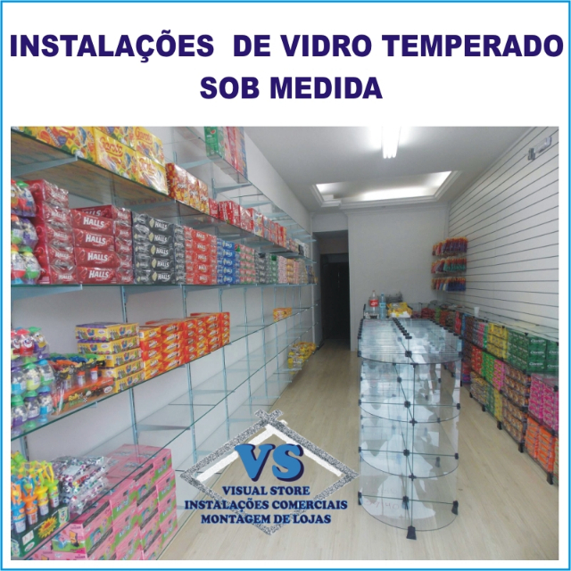 Visual Store instalações vidro temperado modulados