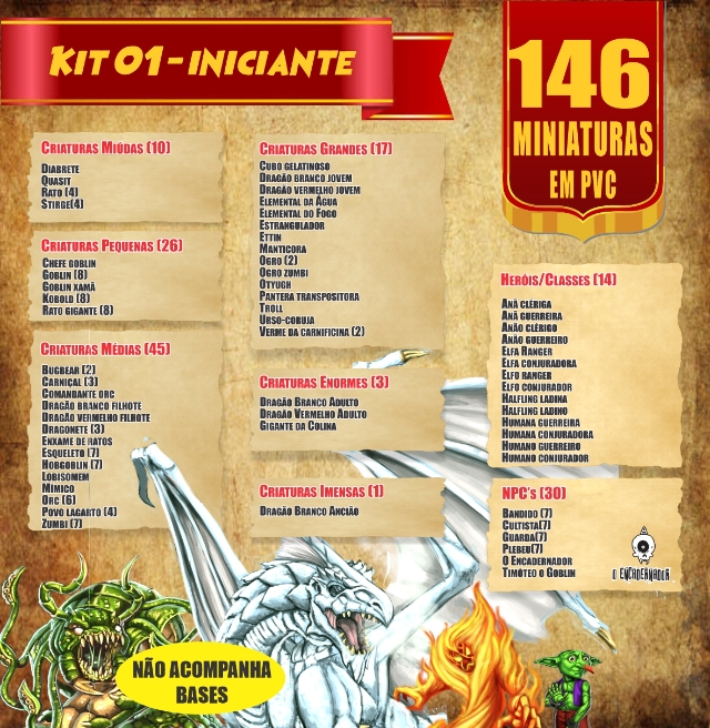 miniaturas de pvc rpg kit iniciante